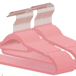 10 קולבי קטיפה - ורוד עתיק